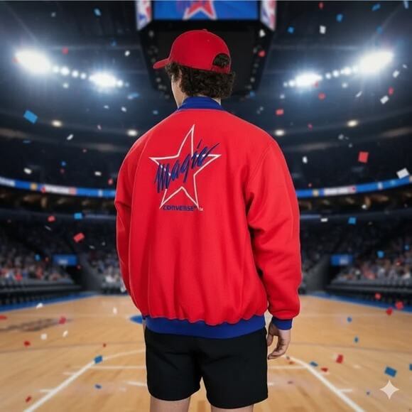 Converse Vintage Magic Johnson Red Jacket - Picture 2 of 8